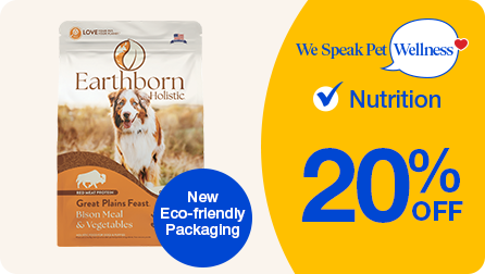 Earthborn 20% Off dog and cat food bags