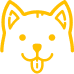 An icon of a happy dog face representing deworming.