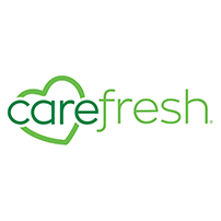 Carefresh logo in green with a heart shape incorporated into the text.