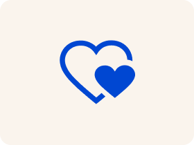 Blue heart icon representing pet adoption services.