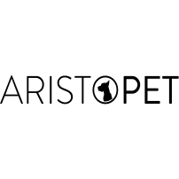 Aristopet logo in black with a stylized silhouette of a pet.