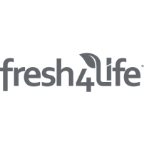 Fresh4Life logo in gray with a stylized leaf.