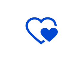 Blue heart icon representing pet adoption services.