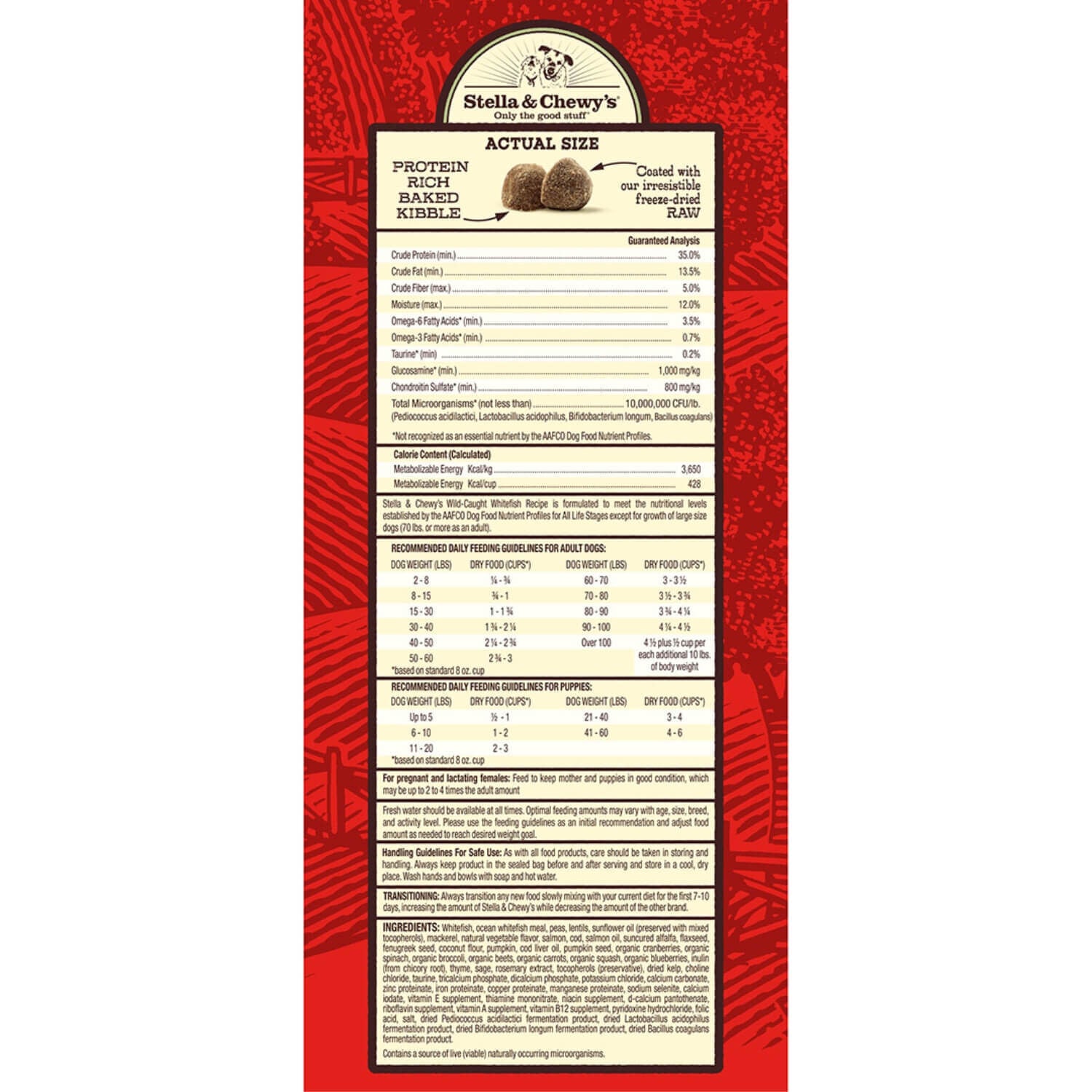 Stella & Chewy's Raw Coated Baked Kibble Wild Caught Whitefish Recipe Dog Food