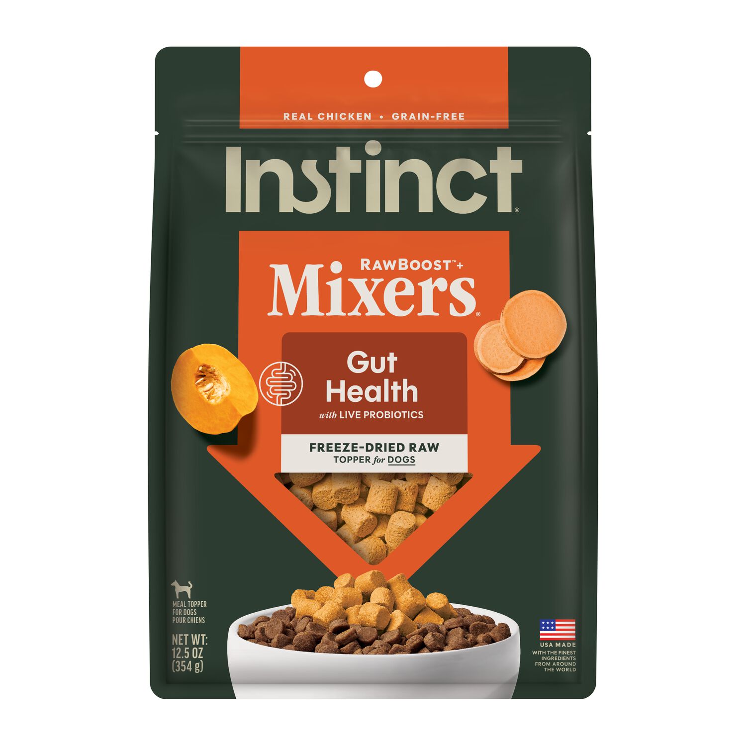 Instinct Raw Boost Mixers Gut Health Freeze-Dried Dog Food Topper