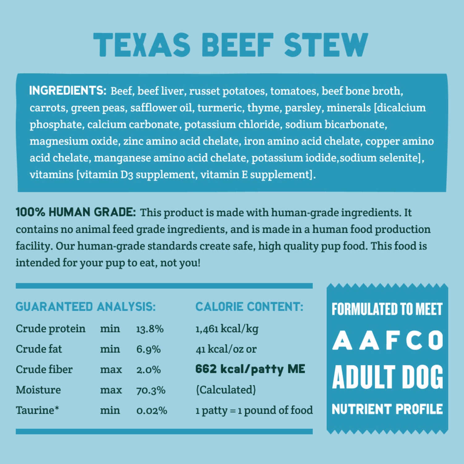 A Pup Above Gently Cooked Grain-Free Frozen Dog Food, Texas Beef Stew With Bone Broth, 7-Lb