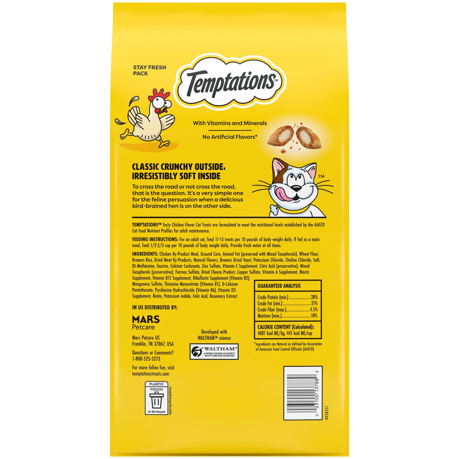 Temptations Classics Crunchy & Soft Adult Cat Treats, Tasty Chicken, 48-Oz Pouch