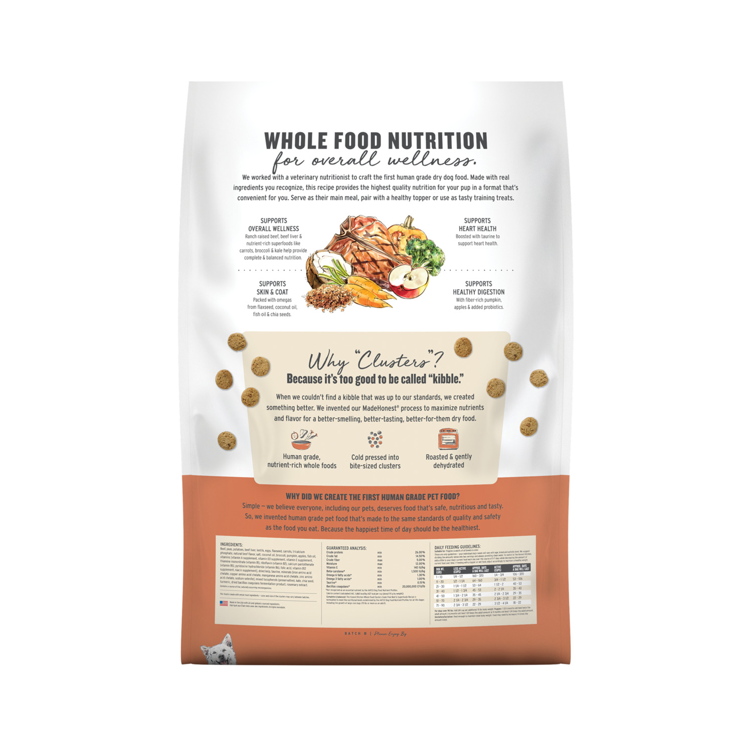 The Honest Kitchen Gourmet Whole Food Clusters Grain Free Beef & Superfoods Recipe Dry Dog Food, 20-Lb