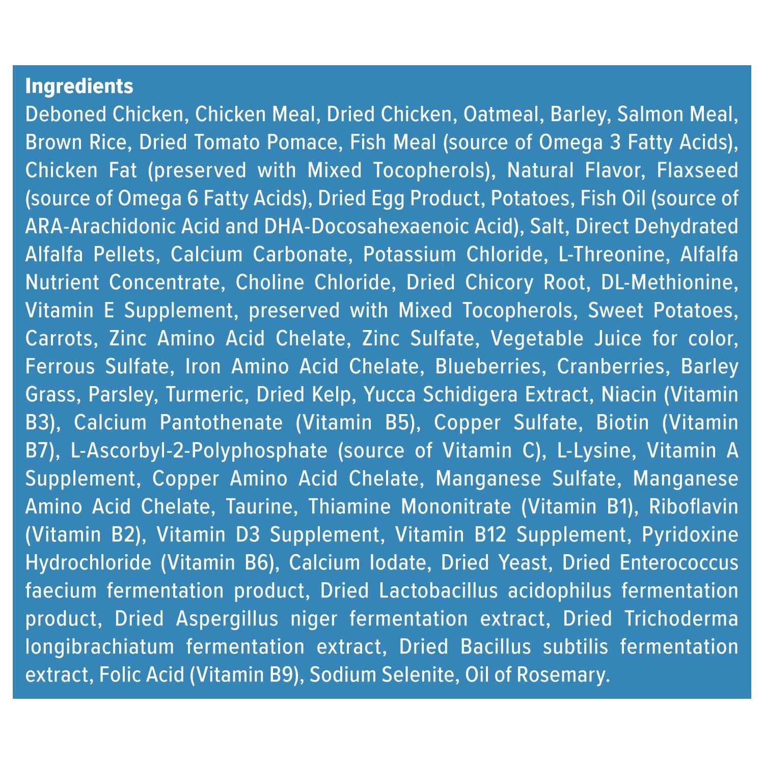 Wilderness dog food ingredients online