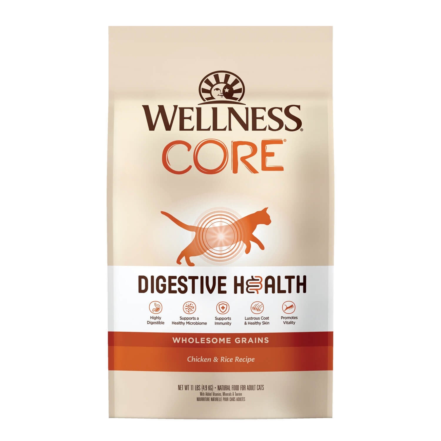 Wellness Core Digestive Health Chicken Rice Dry Cat Food 11lb