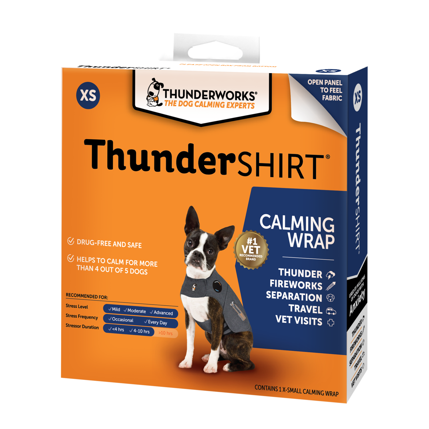 Thundershirt Anxiety Relief Dog Vest, Gray, Extra Small