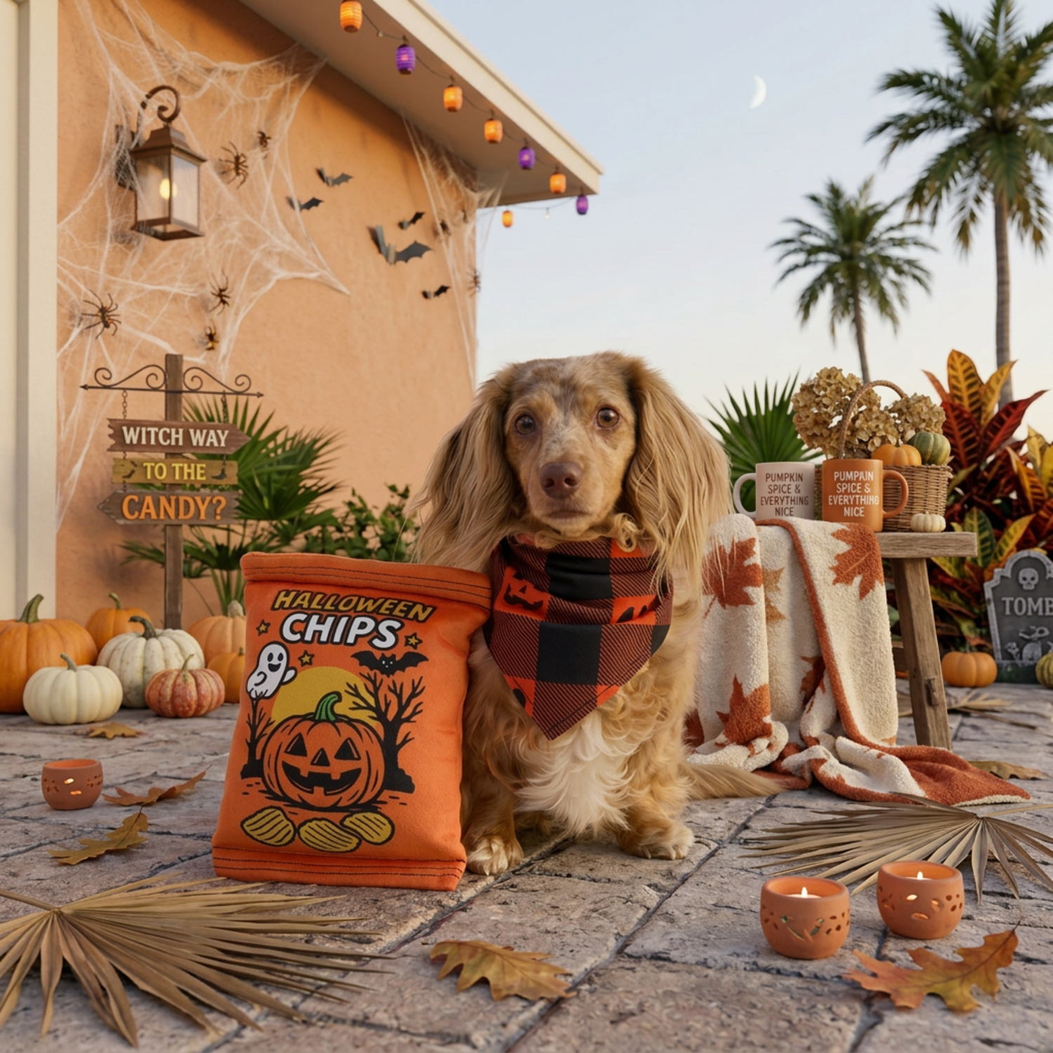 Aristopet Halloween Chips Bag Squeak And Crinkle Plush Dog Toy