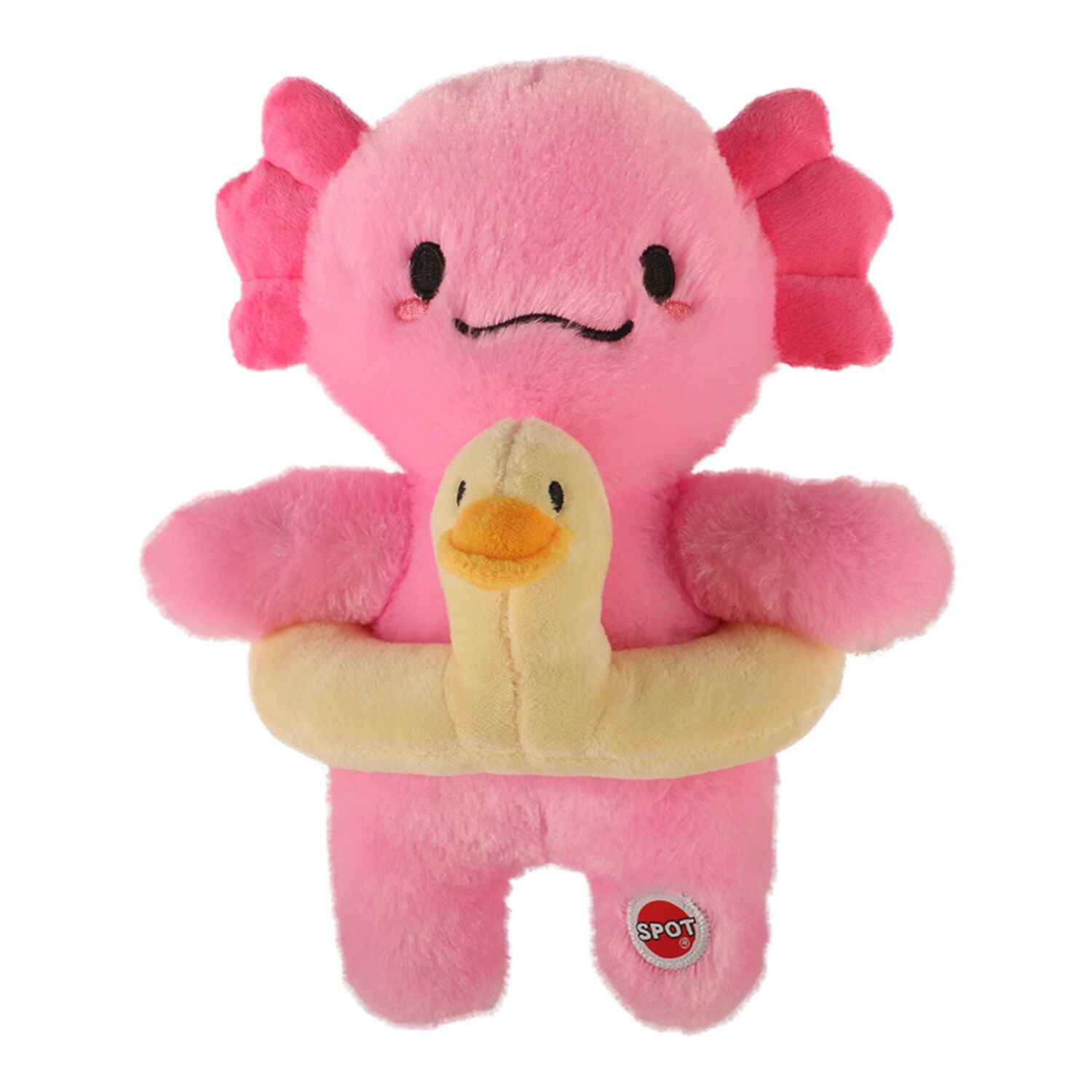 Spot Axolotl With Duck Tube Plush Squeaky Dog Toy, 10"
