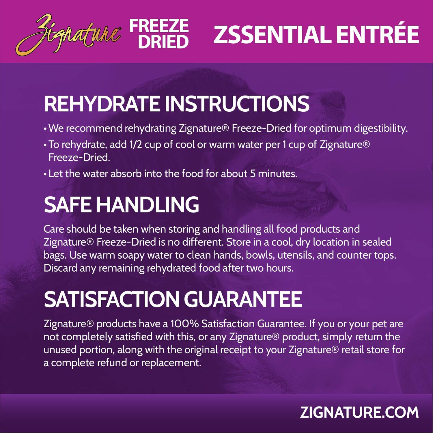 Zignature Grain-Free Zssential Entr&eacute;e Freeze-Dried Dog Food, 25-Oz Bag