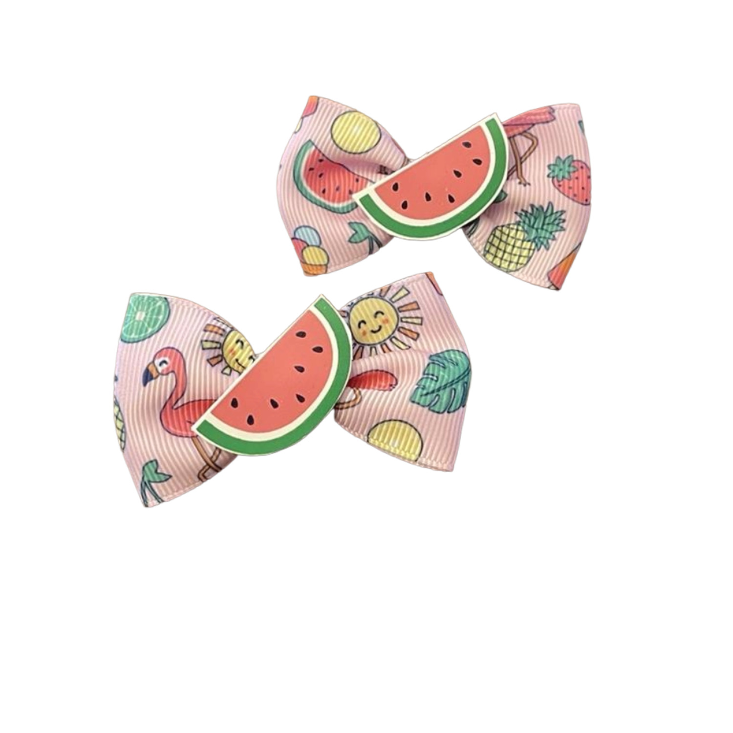 Bailey & Bella Pink Sweet Watermelon Summer Dog Hair Bows, 2-Pack