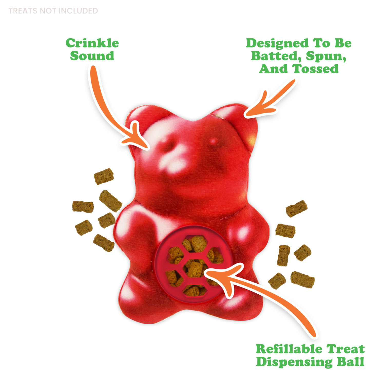 Meowijuana Knock N' Nibble Gummy Bear Reffilable Treat Dispensing Cat Toy