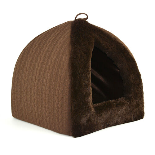 Cable Knit Pyramid Bed Brown
