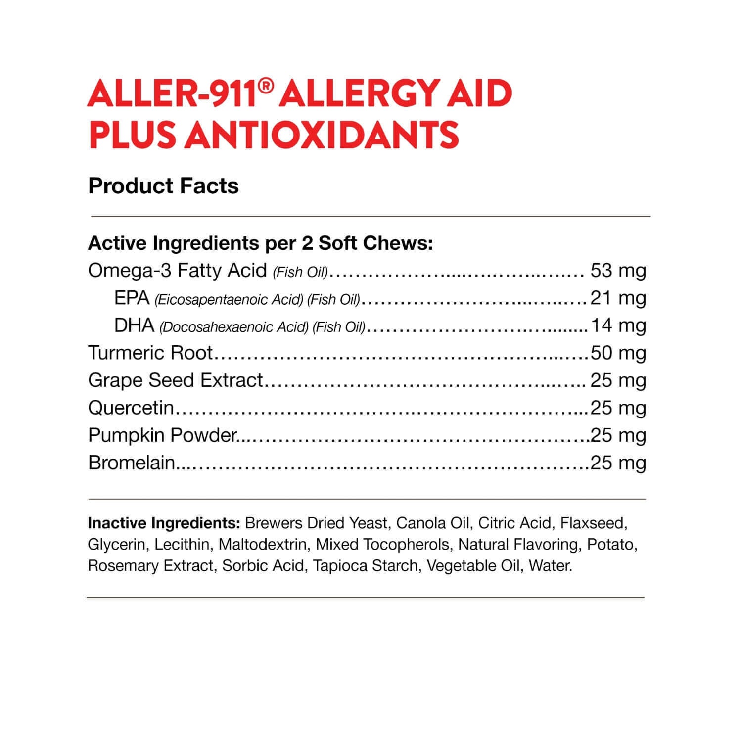 Naturvet Aller-911 Allergy Aid Plus Antioxidants Soft Chews For Dogs