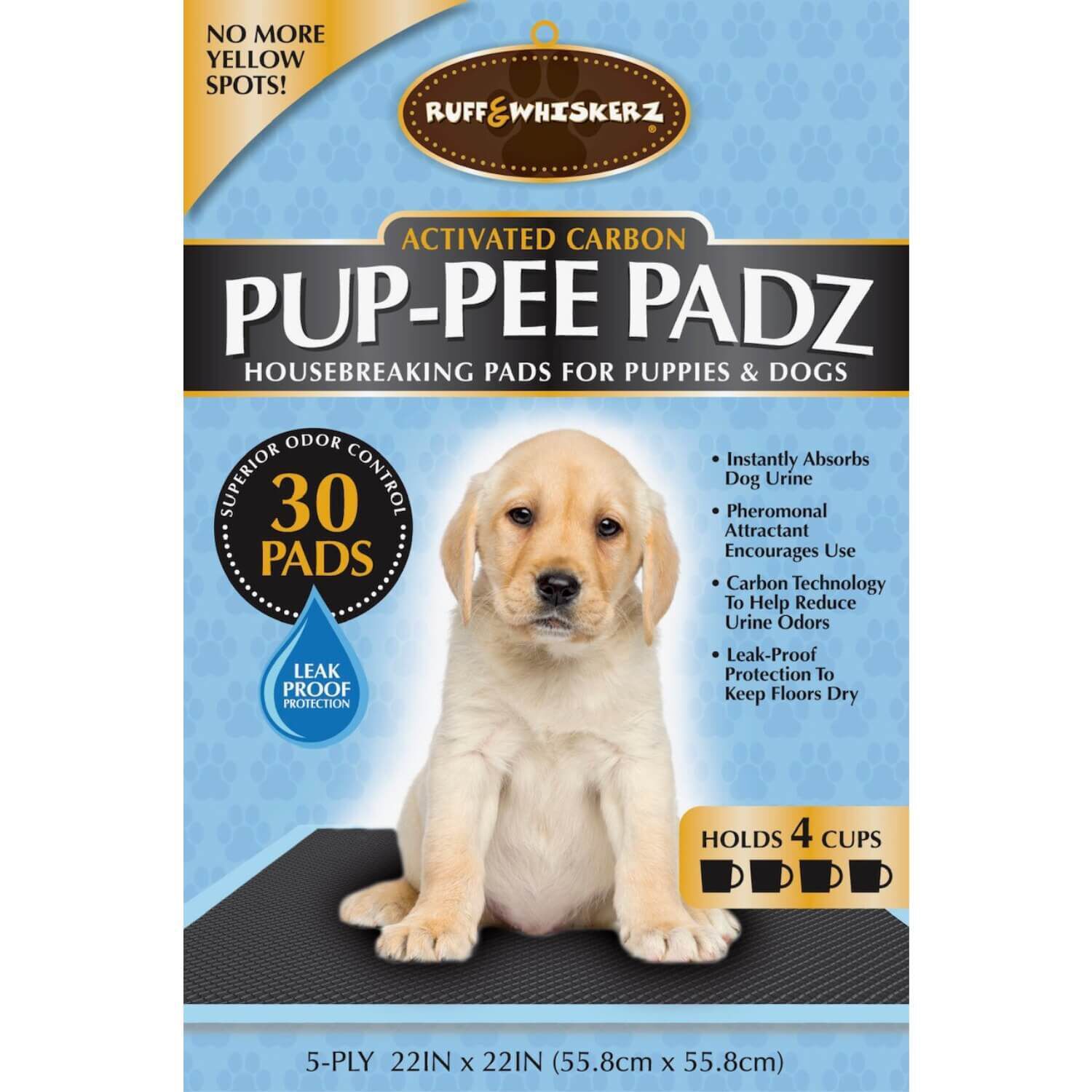 Ruff Whiskerz Charcoal Activated Pup pee Pads 30 ct