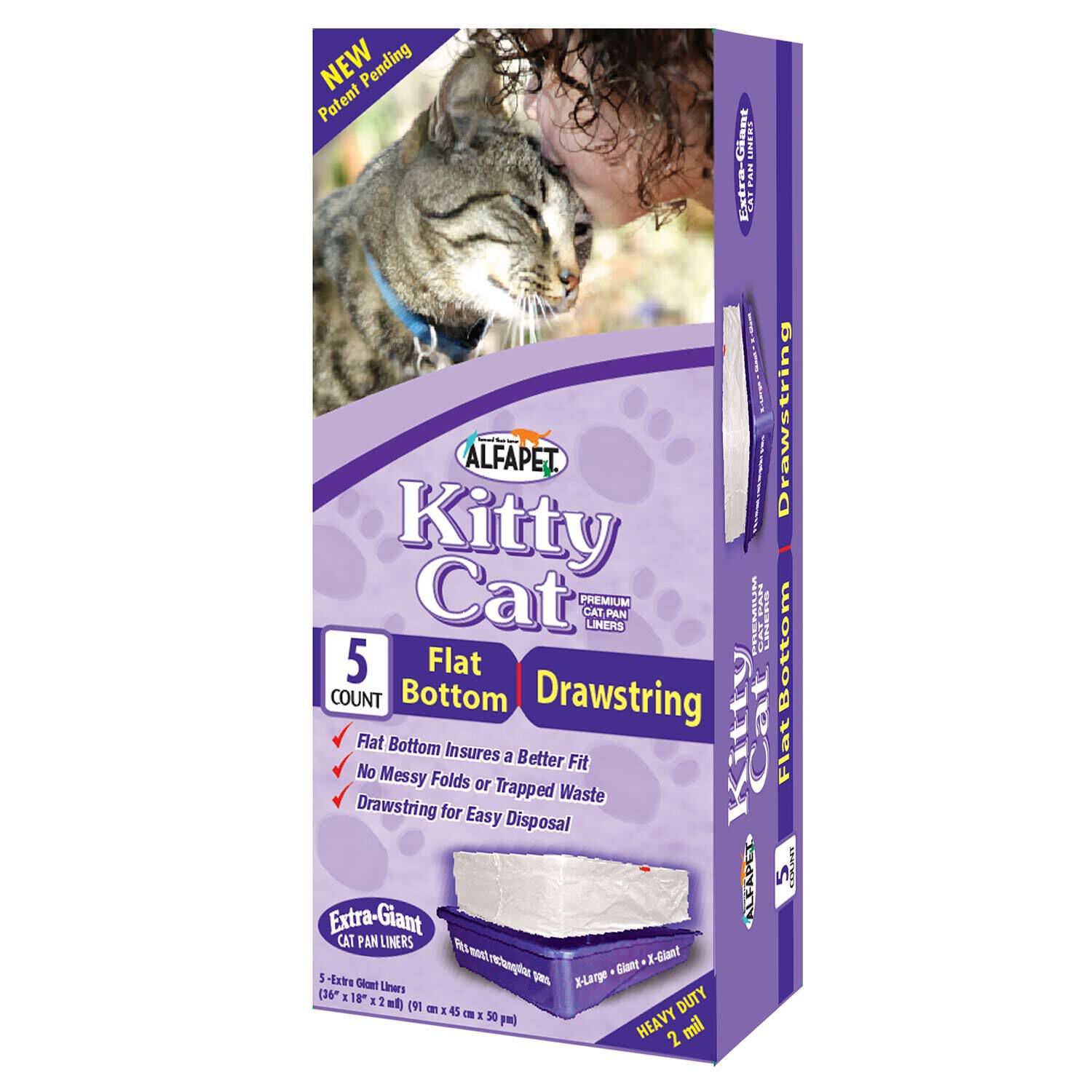 Flat Bottom Drawstring Litter Pan Liner 5PK Pet Supermarket