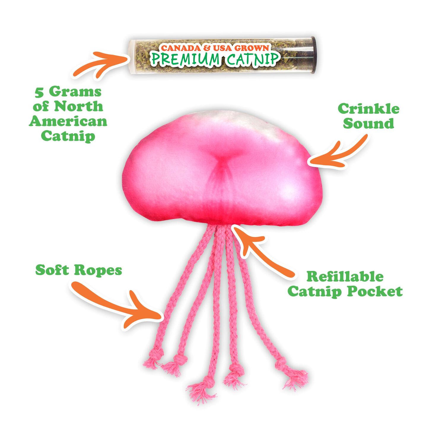 Meowijuana "Get Floated" Jellyfish Refillable Catnip Cat Toy