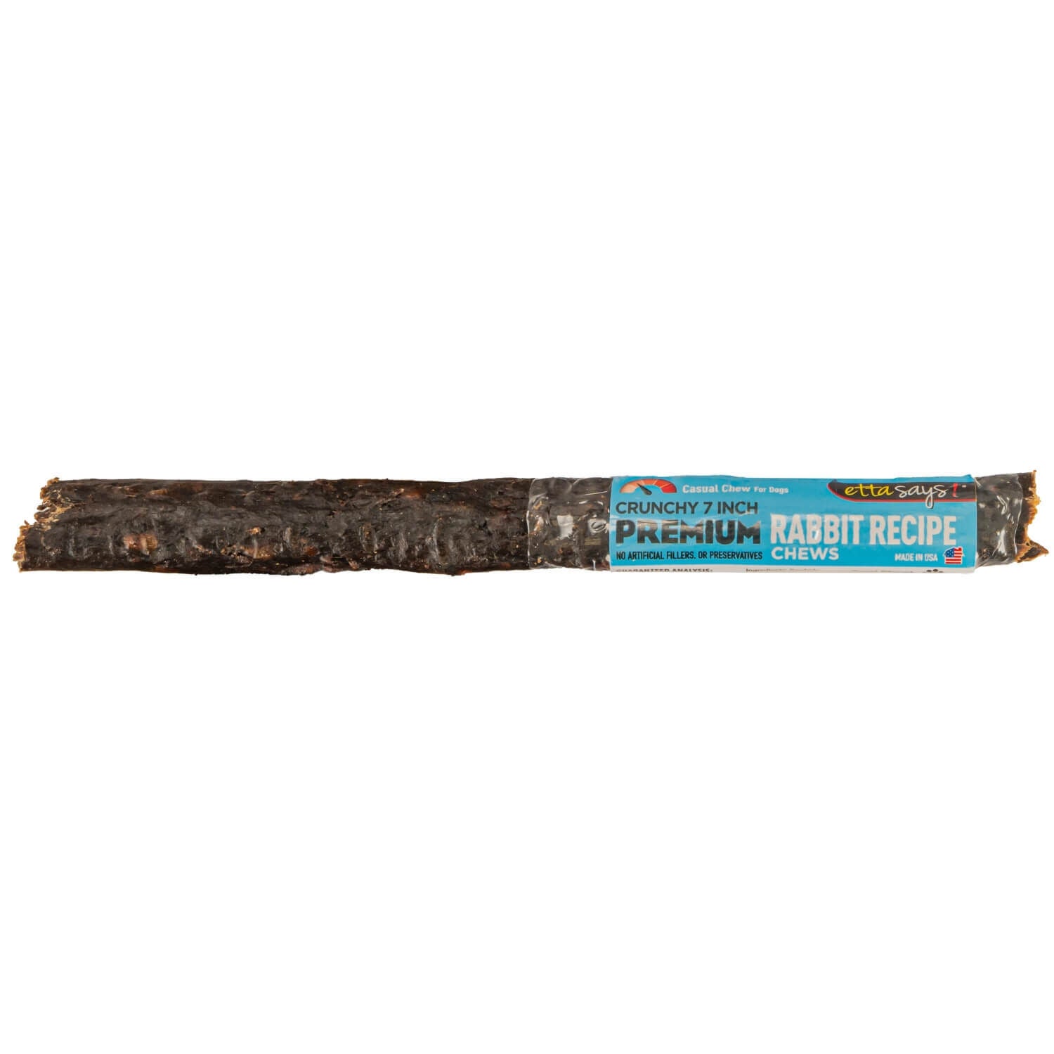 Etta Says! Premium Crunchy Rabbit Chew Dog Treats, 7In