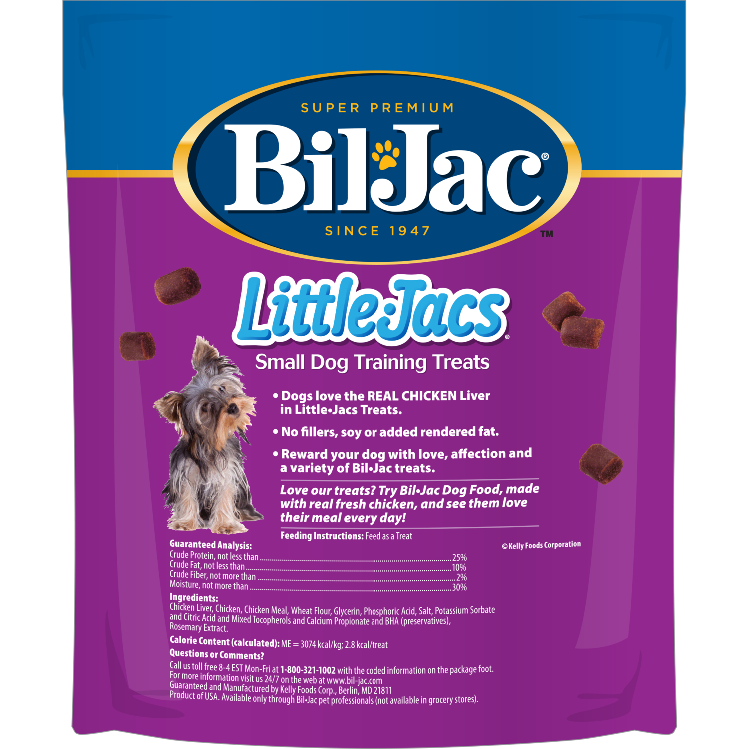 Bil-Jac Little-Jacs Chicken Liver Soft & Chewy Dog Training Treats, 16-Oz