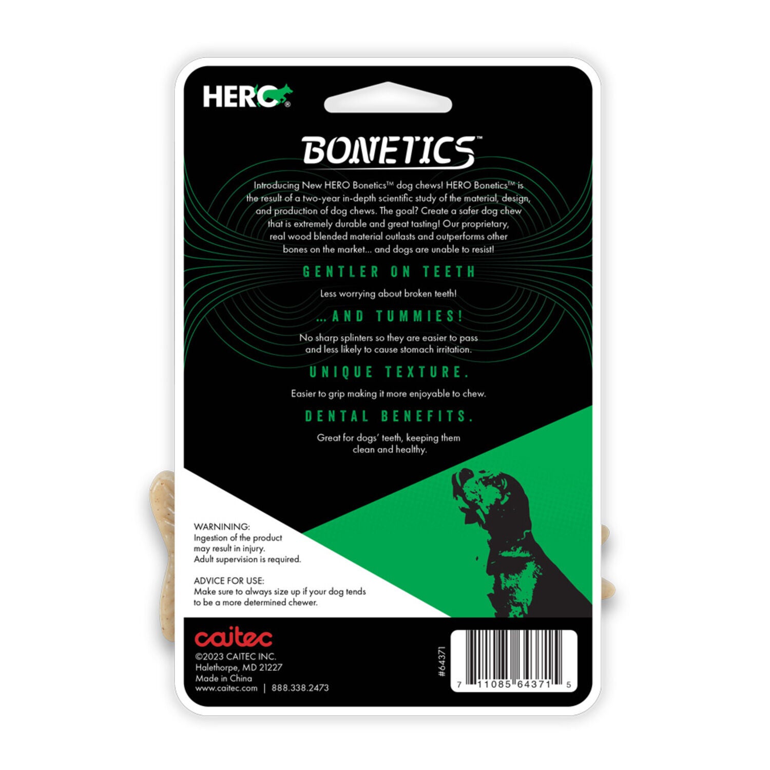 Hero Bonetics Grouper Fish Durable Dog Chew Toy, Cheese Flavor, 6"-Medium