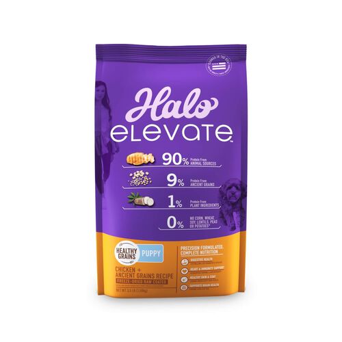 Halo Elevate Healthy Grains Puppy Chicken Recipe Dry Dog  Food