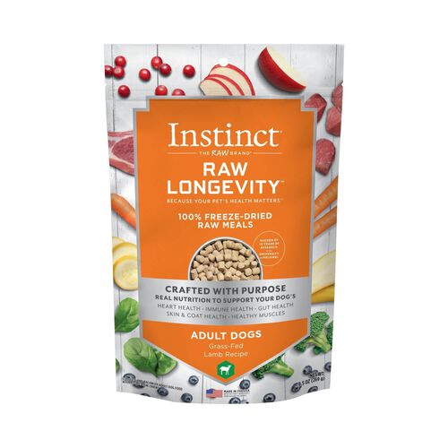 Instinct® Raw Longevity™ 100% Freeze Dried Raw Meals Grass Fed Lamb Recipe For Dogs