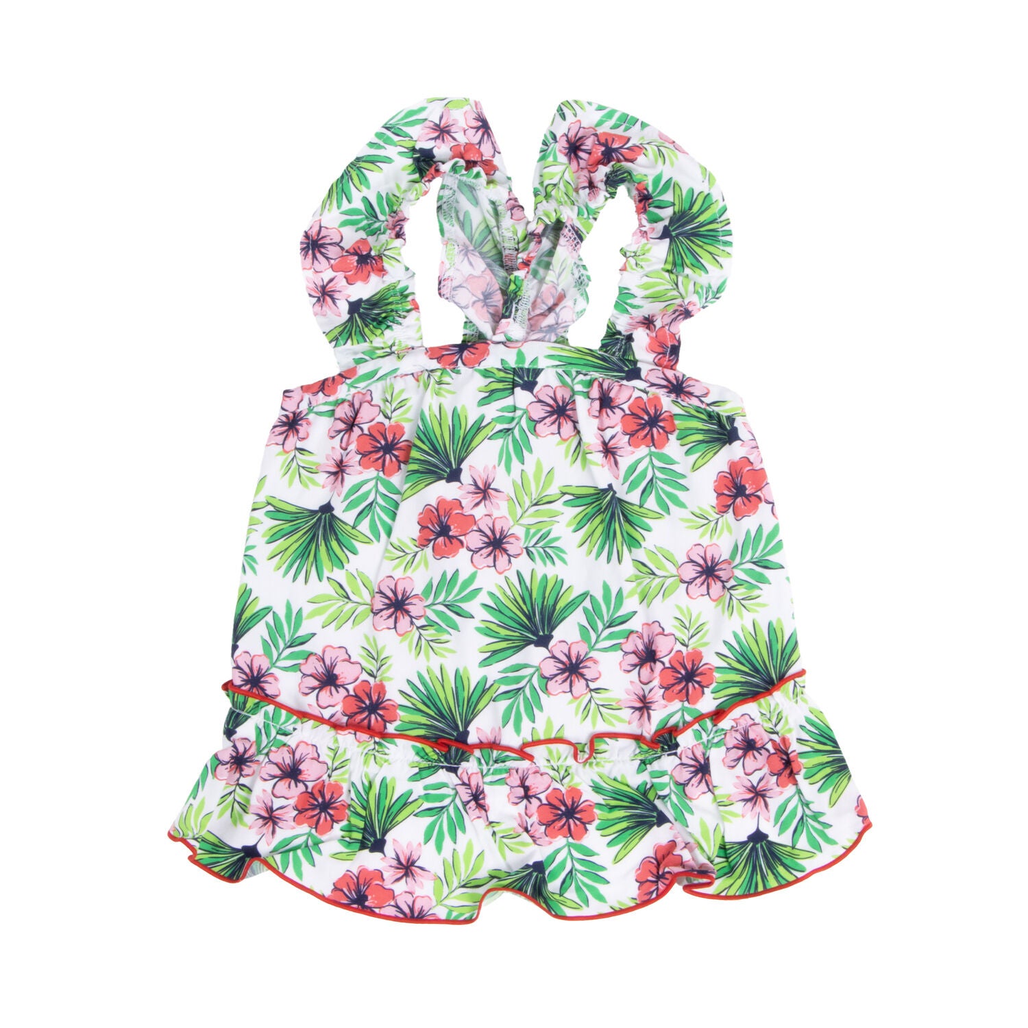 Bailey & Bella Multi-Colored Tropical Ruffle Dog Dress, Extra Large