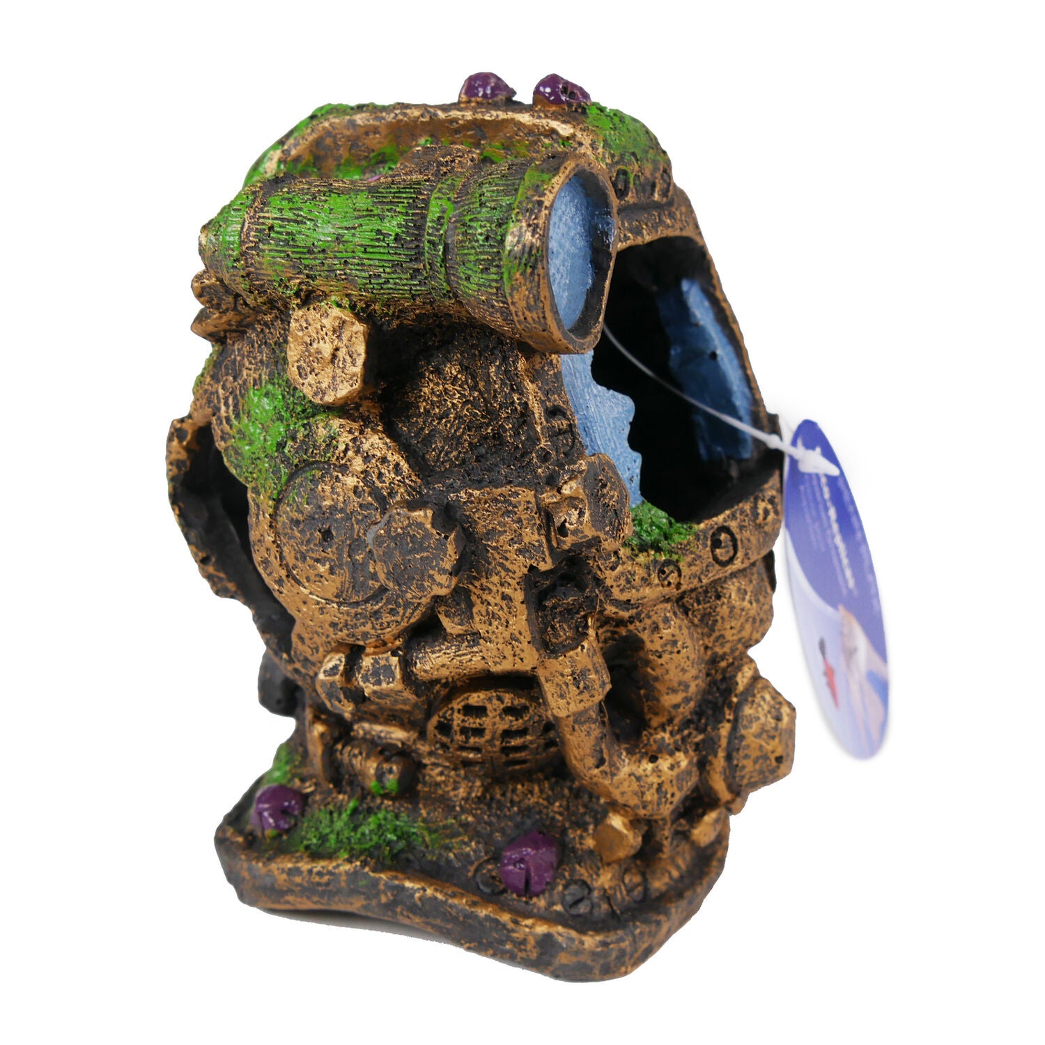 Penn-Plax Tide & Treasure Diver Helmet Aquarium Decor &ndash; Small