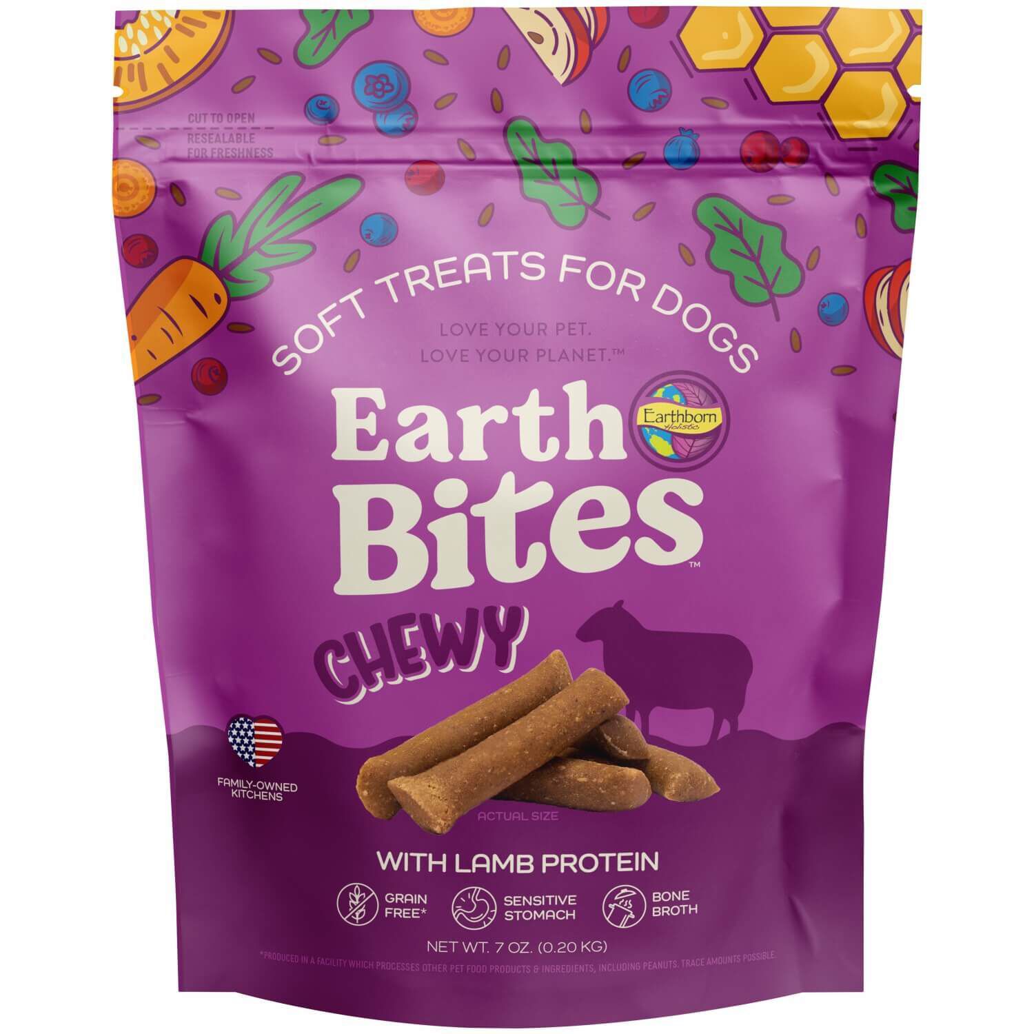Earthborn Holistic Earthbites Chewy Soft Dog Treats With Lamb Protein, 7-Oz Can