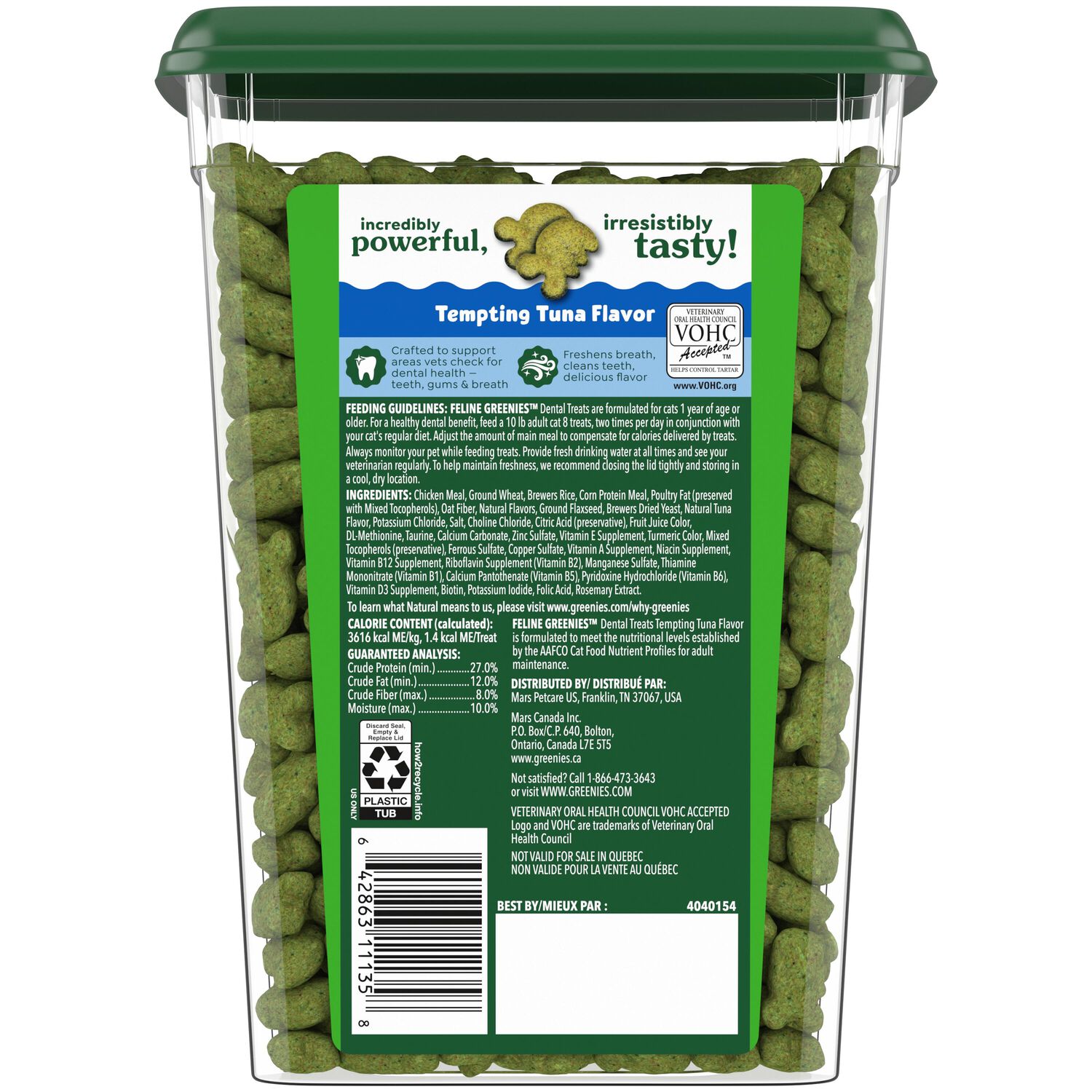 Greenies Feline Natural&nbsp;Tempting Tuna Flavor Dental Cat Treats, 9.75-Oz