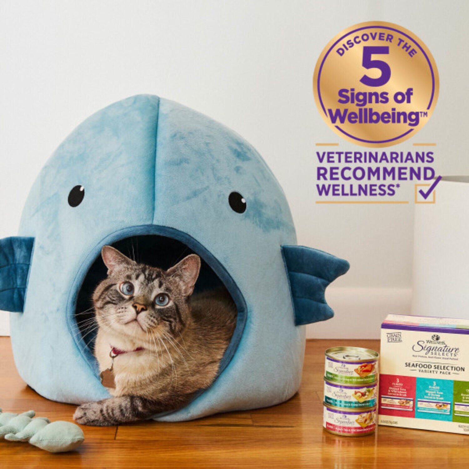 Wellness Core Signature Selects Flaked Adult Wet Cat Food, Natural, Protein-Rich, Grain-Free, Seafood Variety Pack, 2.8-Oz 8-Pack