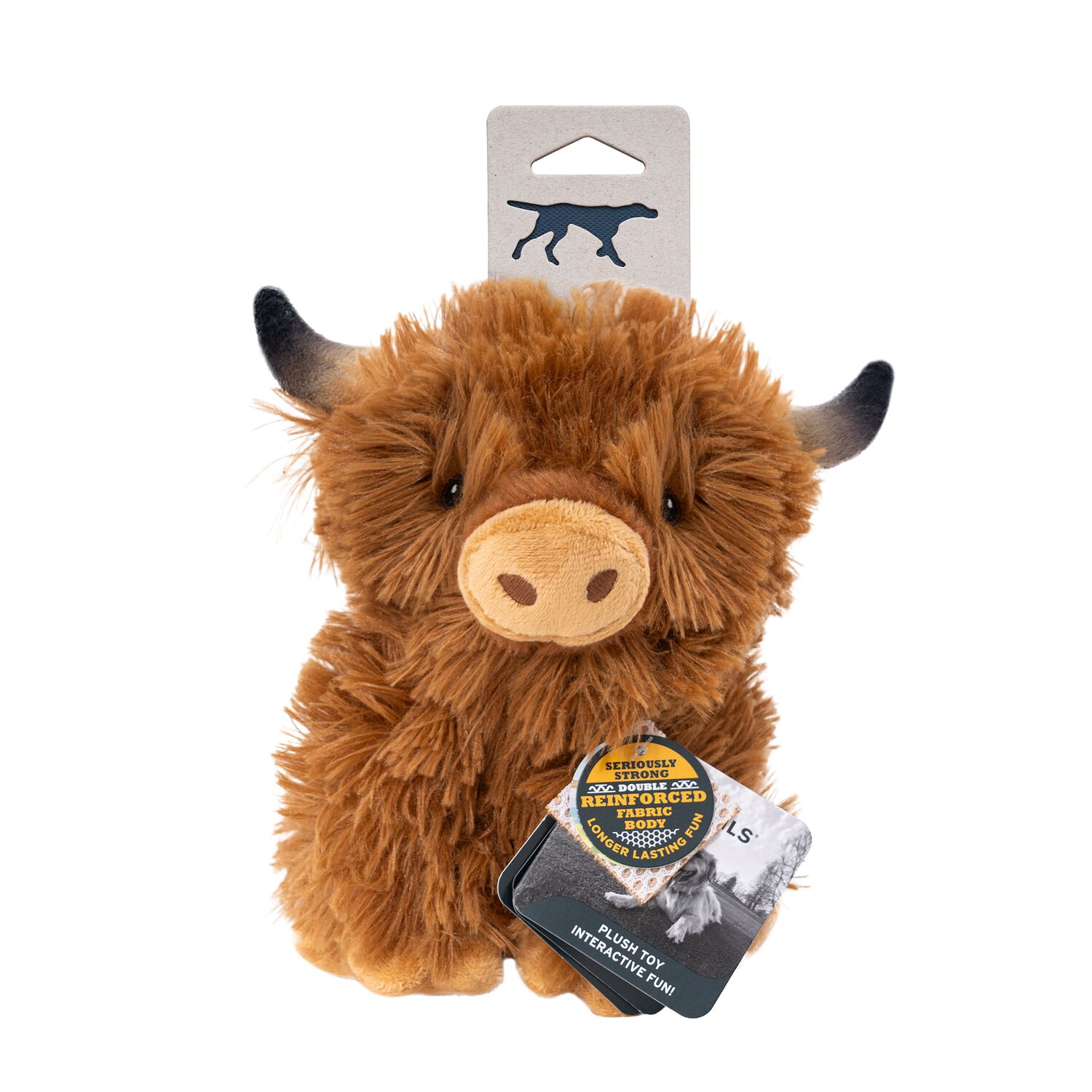 Tall Tails Highland Cow Plush Squeaker Plush Dog Toy, 8-Inch
