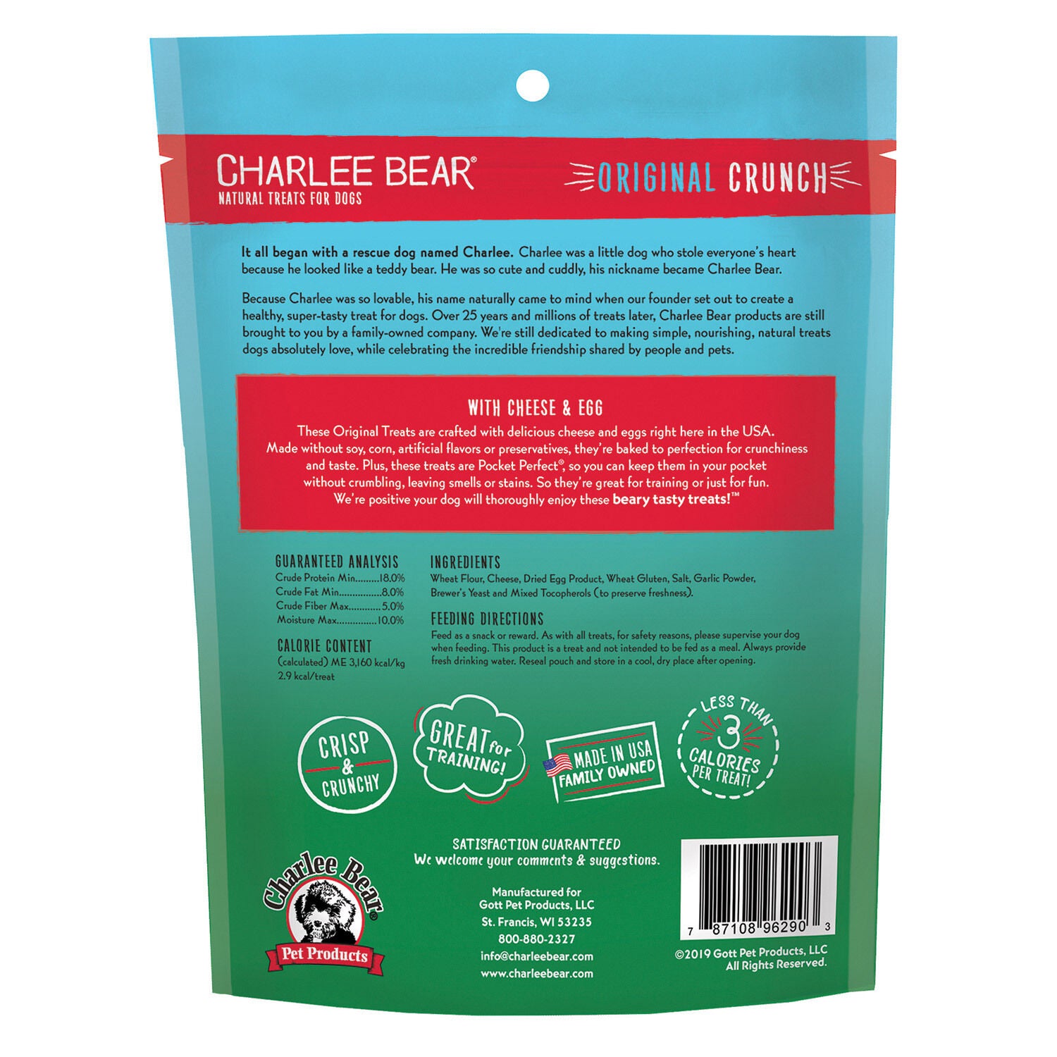 Charlee Bear Original Crunch With Cheese & Egg Dog Treat