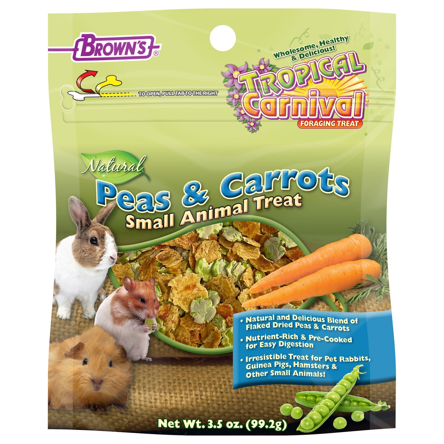 Tropical Carnival Natural Peas & Carrots Small Animal Treats, 3.5-Oz