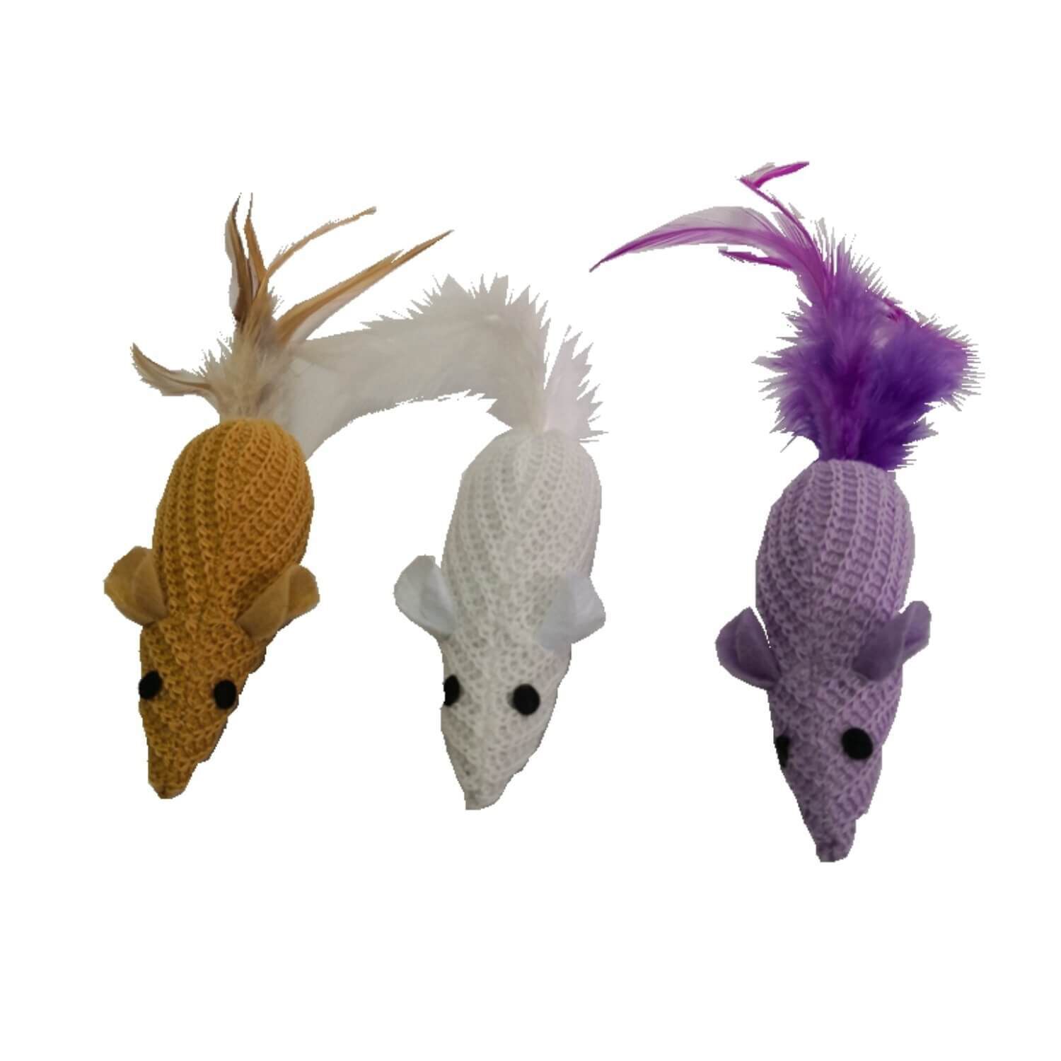 Knitted Mice Cat Toy 1EA Pet Supermarket