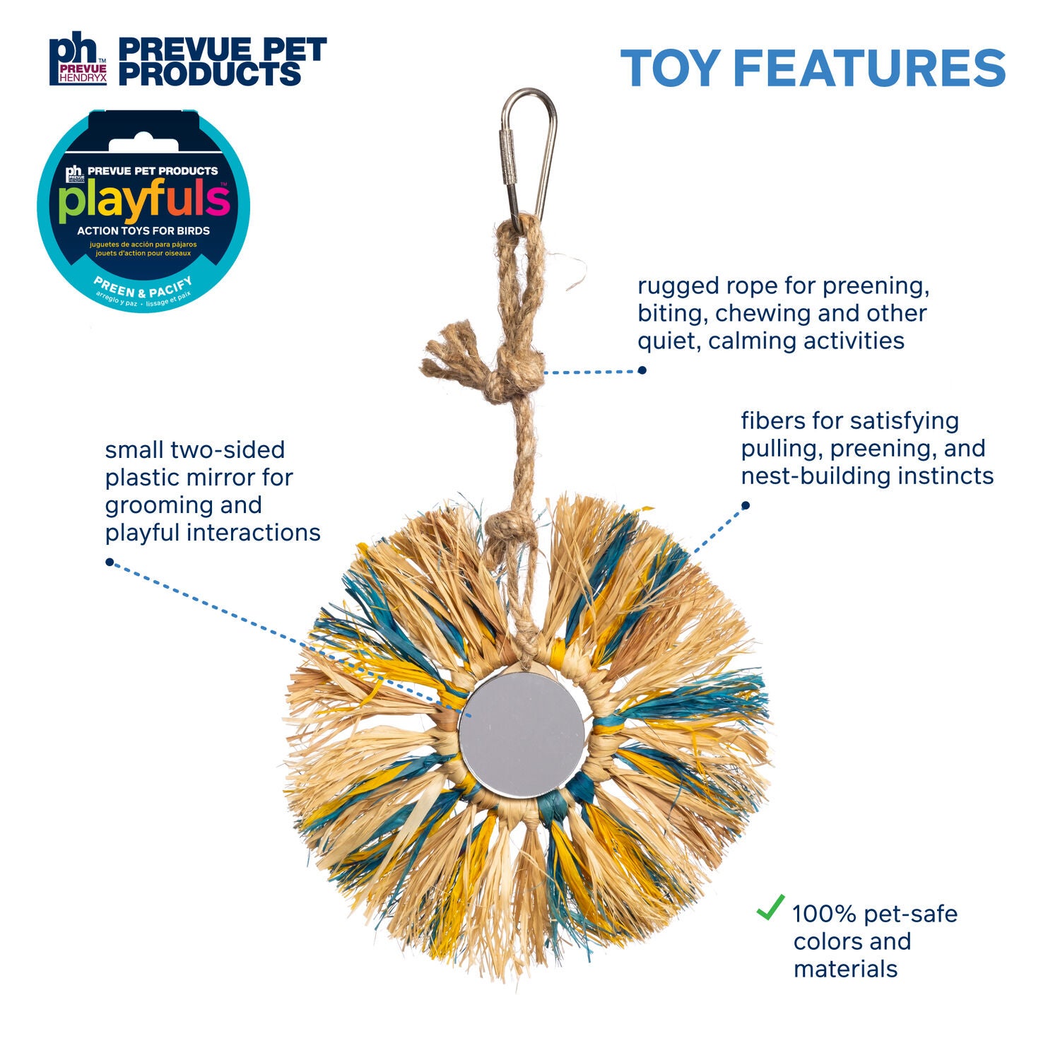 Prevue Pet Products Sunburst Preen And Pacify Bird Toy