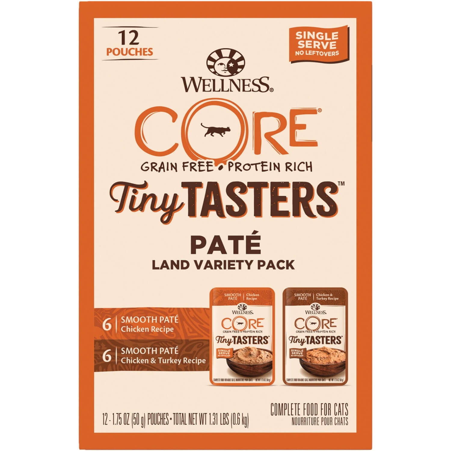 Wellness Core Tiny Tasters Pate Land Wet Cat Food Variety Pack 12