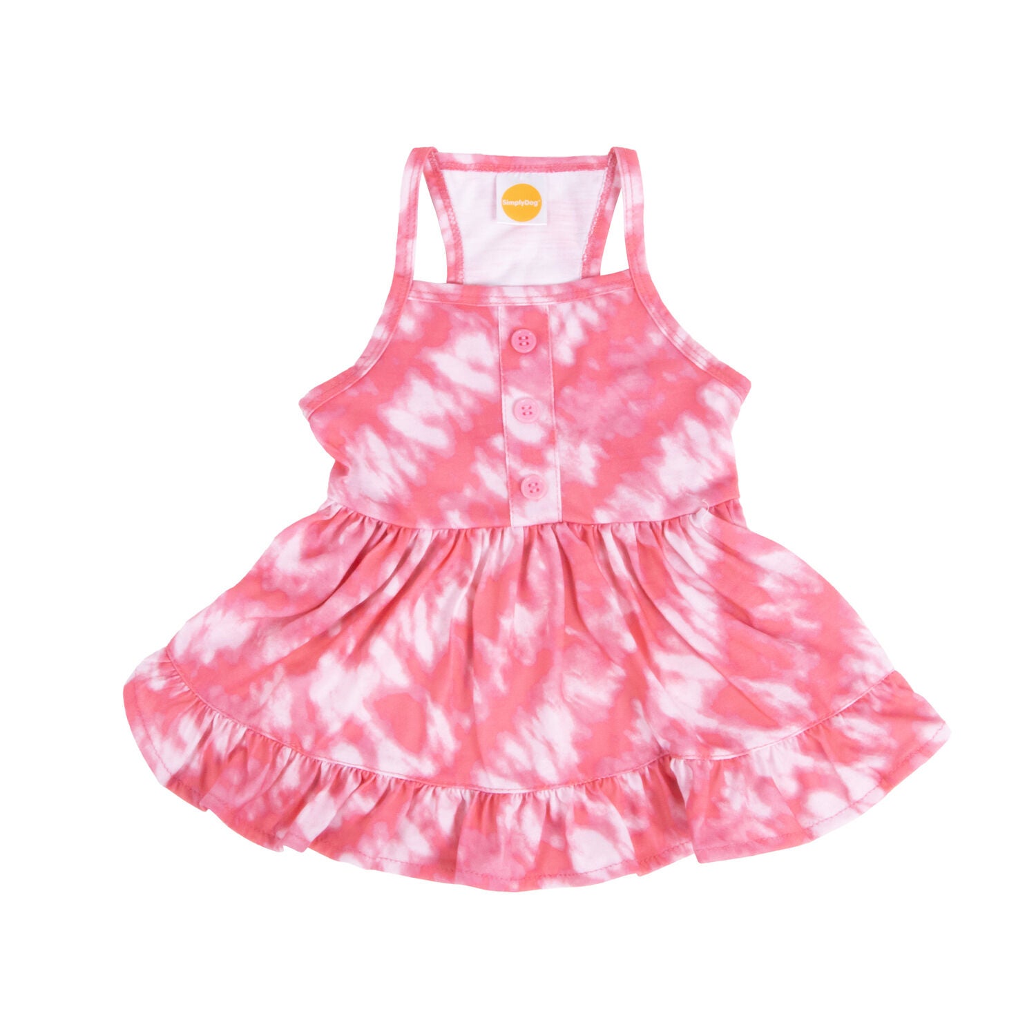 Bailey & Bella Pink Tie Dye Summer Dog Dress, Extra Large