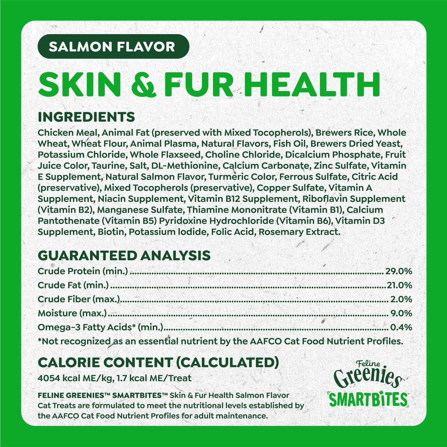 Greenies Feline Smartbites Skin & Fur Health Salmon Flavor Cat Treats, 2.1-Oz