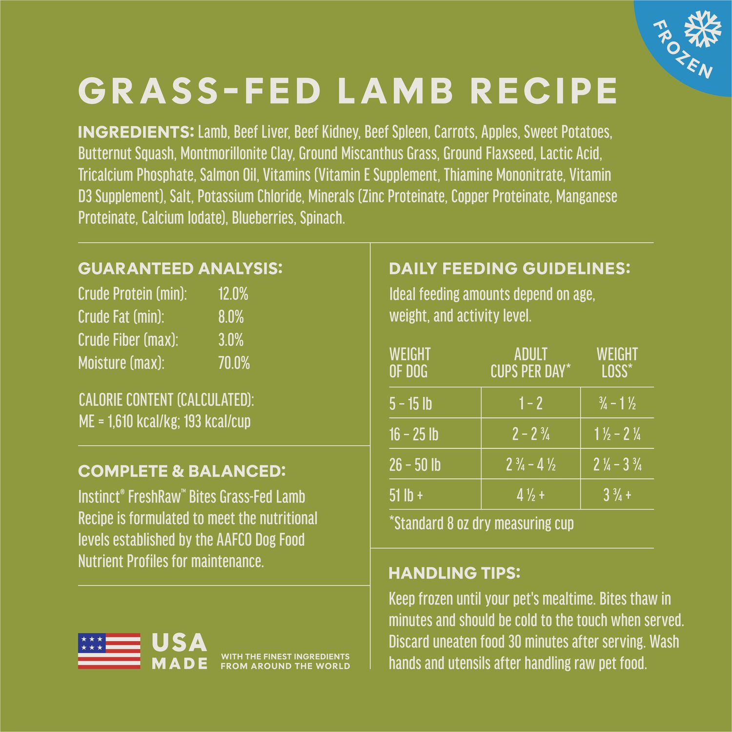 Instinct Raw Grass-Fed Lamb Bites Frozen Dog Food, 5.4-Lb