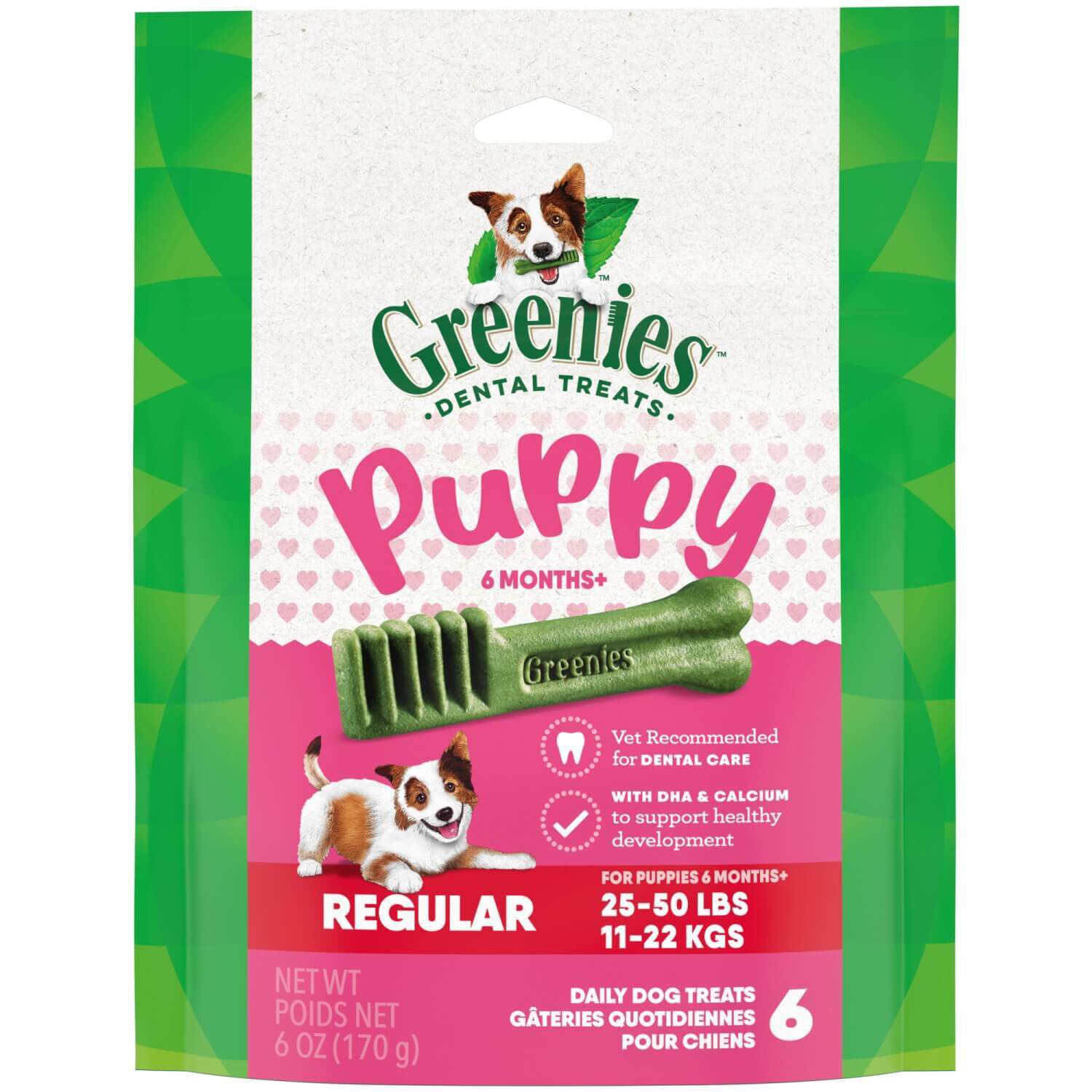 Greenies Puppy Regular Size Natural Dental Dog Treats