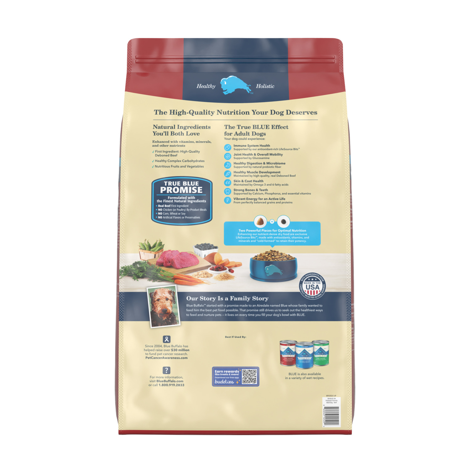 Blue Buffalo Life Protection Formula Beef & Brown Rice Recipe Adult Dry Dog Food, 30-Lb