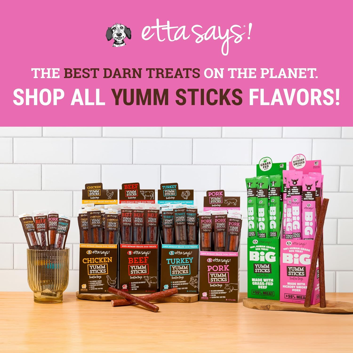 Etta Says! Pork Yumm Stick Dog Treat, 1 Count