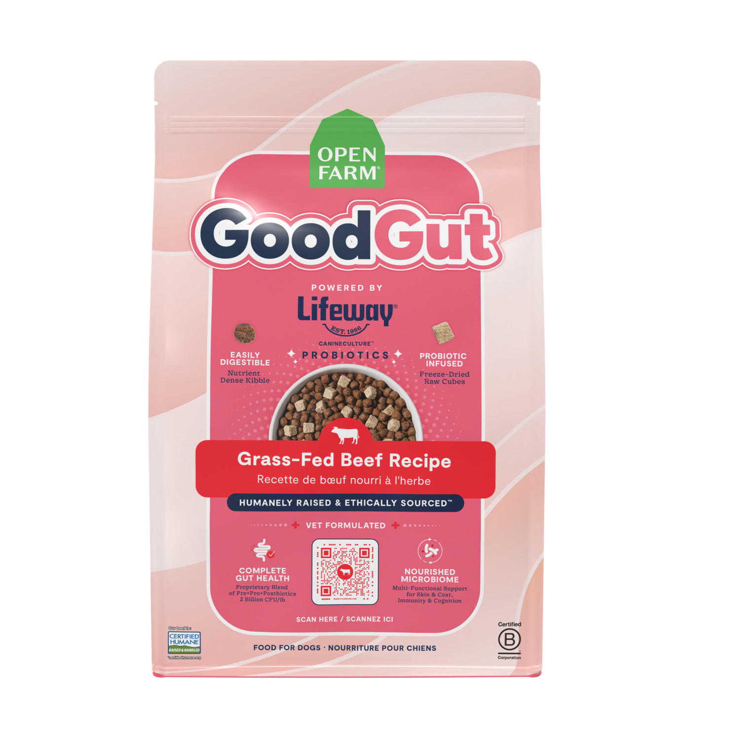 Open Farm Goodgut Grass-Fed Beef Dry Dog Food Recipe, 3.5-Lb.