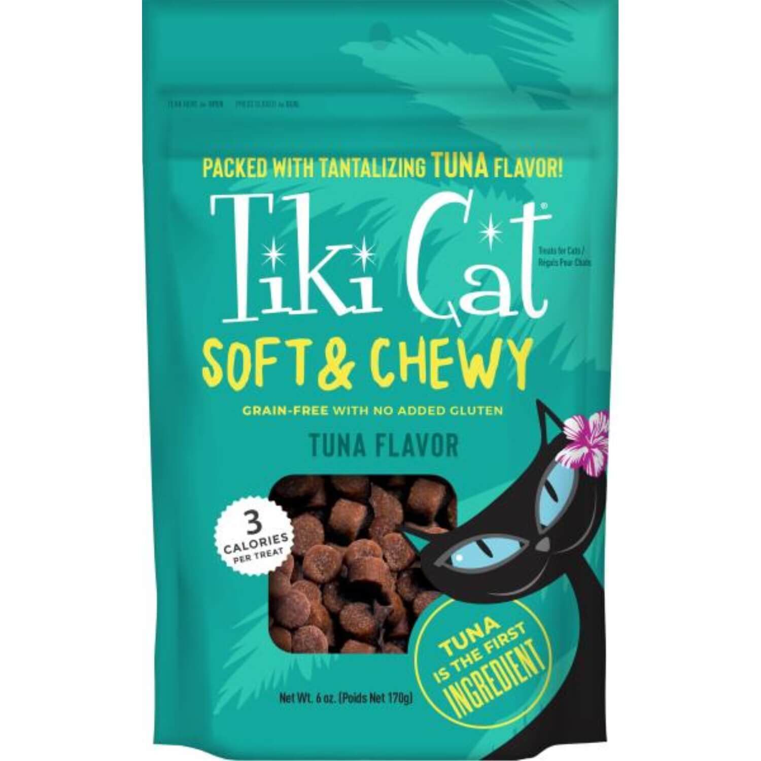 Tiki Cat Soft Chewy Grain Free Tuna Flavor Dry Cat Treats 2oz Pet Supermarket