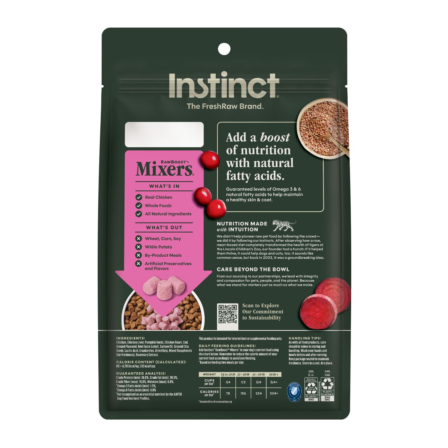 Instinct Freeze-Dried Raw Boost Mixers Grain-Free Skin & Coat Health Recipe Dog Food Topper, 5.5-Oz Bag